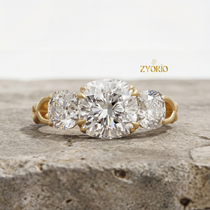 Luxury 3.49ct <b>Cushion</b> Cut Three Stone Lab Grown Diamond Engagement <b>Ring</b> Gold Plated Silver VS1 EF Colorless <b>Wedding</b> Anniversary - Product Image 2