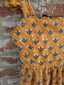 เดรสพิมพ์ลายบล็อกมือแบบฮิตขายดีปี 2026 คอเหลี่ยม แขนกุด สไตล์อินเดีย ผ้าฝ้ายอินเดีย ชุดยาว ราคาโรงงาน - Product Image 5