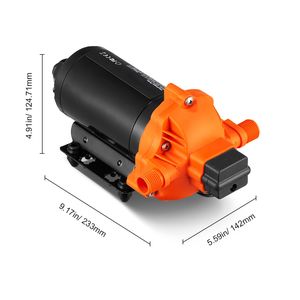 Pompa a Diaframma per Acqua Marina e RV 110V 3.3GPM 45PSI a 3 Camere con Pressione Regolabile e Spruzzatore Autoadescante - Product Image 6