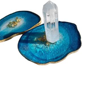 Dessous de verre en résine époxy transparente de la meilleure qualité, vente en gros de sous-verres en résine faits à la main de haute qualité - Product Image 1