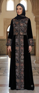 Tissu brodé sur coton flexible de poids moyen pour textile de maison, abaya à motifs, veste pour garçon, kaftan, veste longue, koti court - Product Image 3