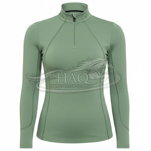 Haut de performance à manches longues pour femme, protection UV, sous-vêtement d'équitation, pour l'entraînement et l'équitation - Product Image 1