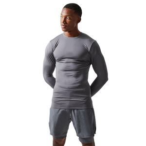 Camisetas de Manga Larga para Hombre, de Alta Calidad, Precio de Fábrica, Poliéster y Elastano, Corte Ajustado, Cuello Redondo, Elásticas, para Gimnasio - Product Image 1
