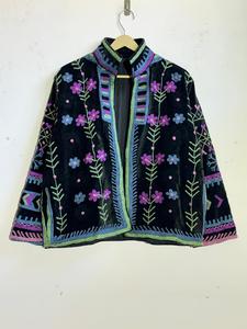 Veste vintage en coton écologique respirant, brodée à la main, style Suzani indien, pour femmes - Product Image 1