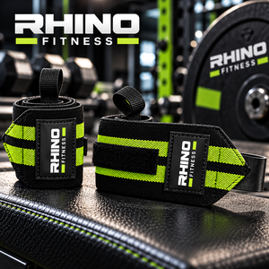 สายรัดข้อมือผ้าฝ้ายลายทาง RHINO FITNESS แบบตีนตุ๊กแก สำหรับมือซ้าย ใช้สำหรับยกน้ำหนักและออกกำลังกายในยิม - Product Image 4