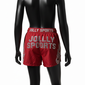 Shorts de Baño para Mujer, Tela de Natación de Nailon y Poliéster de Alta Calidad, 120 GSM, Panel Rojo con Diseño de Llama, Logotipo Personalizado con Hotfix - Product Image 2