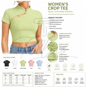 Ladies <b>Crop</b> <b>Top</b> Short Sleeve <b>Crop</b> <b>Top</b> Custom <b>Crop</b> <b>Top</b> 100% Cotton <b>Crop</b> <b>Top</b> Fashion Wear Manufacturer Spring Summer Wear - Product Image 5