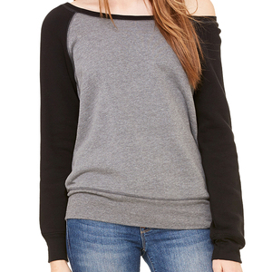 Women's off Shoulder Hooded Sweatshirt Crew Neck Fleece Knit Pullover 100% Cotton Casual Autumn Winter Front Logo <b>Top</b> - Product Image 1