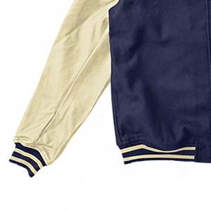 Custom Autumn Winter Striped Embroidery Patches Leather Sleeves Wool <b>Mens</b> Vintage Baseball Letterman Varsity Jackets For <b>Men</b> - Product Image 3