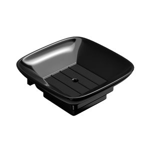 Porte-savon mural carré compact avec support de crochet intégré pour éponge et loofah, plateau auto-drainant pour économiser le savon dans la salle de bain - Product Image 1