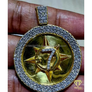 จี้เงินรูปดาวนำโชคทำจากเพชรโมอิสทรงกลมแบบหรูหราปรับแต่งได้ตาม925 - Product Image 2