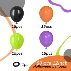 Palloncini in lattice Harley Davidson da 12 pollici, confezione da 60 in nero, arancione, verde, viola e 1 nastro per decorazioni di Halloween, compleanno e laurea - Product Image 3