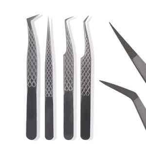 Prix de gros DANTRIC IMPLANTS FR-647 Pince à épiler pour sourcils à pointe en fibre Volume 45 90 degrés en acier inoxydable de haute qualité - Product Image 6