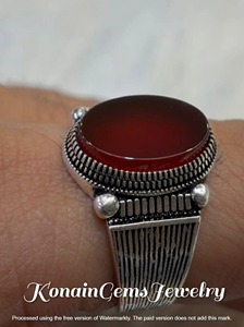 Red <b>Crystal</b> Alloy Gemstone <b>Ring</b> | Handmade Vintage Style <b>Ring</b> - Product Image 4