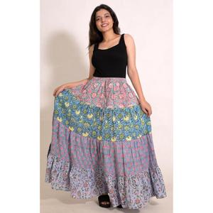 Cotton <b>Patchwork</b> Printed Bohemian Maxi <b>Skirt</b> Handmade Women's Long <b>Skirt</b> Indian Clothing - Product Image 5