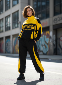 Custom 2026 Worldwide Logo <b>Windbreaker</b> Tracksuit Yellow <b>Black</b> Colorblock Sportswear Set Waterproof Nylon Streetwear Jogging Suit - Product Image 5