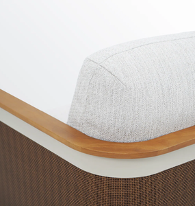 Fauteuil de jardin moderne en rotin tressé avec coussins, résistant aux UV, pour balcon et cour - Product Image 4
