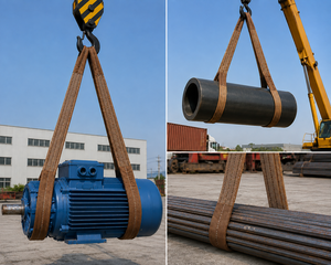 Sangle de levage en polyester double plis à double boucle (œil-œil) pour manutention de bobines d'acier, 6 tonnes, fabrication Vietnamienne, commande en gros disponible - Product Image 2