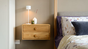 High Quality Wooden Nightstands - Wall Mounted, 2 Drawers, <b>Bedside</b> Table Organizer for a Charming Bedroom - Product Image 5