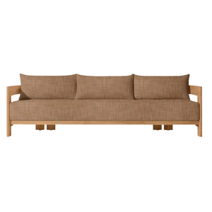 Luxury Contemporary Style <b>Outdoor</b> <b>Sofa</b> with Curved Teak Wood Frame Elegant Plush <b>Sofa</b> for Resort Patio Lounge Furniture - Product Image 5