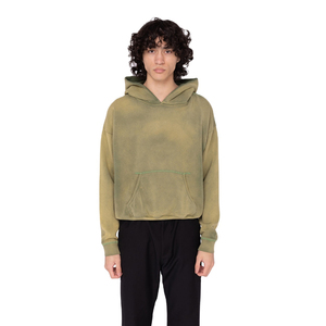 Sweat à capuche surdimensionné en coton 100% de haute qualité, délavé à l'acide, avec logo personnalisé, style vintage, en molleton français, thermique pour l'hiver - Product Image 6