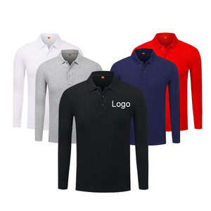 Camisetas Polo de Manga Larga Personalizadas de Alta Calidad 100% Algodón, Camisetas Polo de Golf con Logotipo Bordado Personalizado para Hombre - Product Image 1