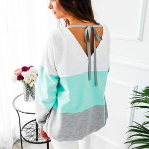 แขนยาว LACE UP ผ้าพันแผลเสื้อกันหนาว HOODIE หลวมเสื้อลำลองเสื้อ TEE เสื้อ HOODIES PULLOVERS FEM ME - Product Image 6