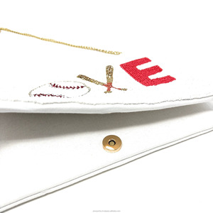 Bolso de mano de amor de béisbol hecho a mano blanco, monedero cruzado portátil duradero, cuentas de vidrio plegables para bodas, fiestas, noche - Product Image 6