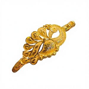 22K Solid Gold Peacock <b>Bangle</b> for Women Traditional <b>Indian</b> Handcrafted Jewelry Pure 916 Gold Wedding Bridal Kada Bracelet - Product Image 2