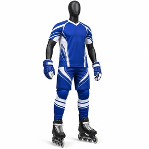 Conjunto de Jersey y Pantalones Cortos para Hockey sobre Ruedas, Uniforme Deportivo Atlético, Ligero, Transpirable, para Entrenamiento y Competencia, Ropa Deportiva Premium - Product Image 1