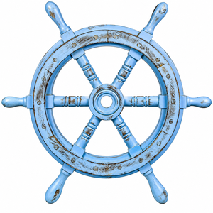 THORINSTRUMENTS TIC69SW Antique Sky Blue Wooden <b>Steering</b> <b>Wheel</b> Pirate Nautical Wall Decor Boat Home Unique Furniture Gift Signs - Product Image 1