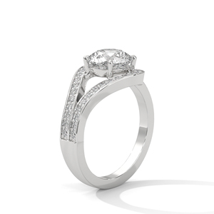 Anillo de moda para mujer en oro y plata, con moissanita CVD CZ redonda de 4.25 quilates, en tonos amarillo, blanco y rosa, VS1 VVS2 D, para compromiso, boda o novia. - Product Image 3