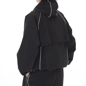 <b>Men's</b> 100% Nylon Solid Color Windbreaker Tracksuit Lightweight Sportswear <b>Jacket</b> with Pockets Set - Product Image 3