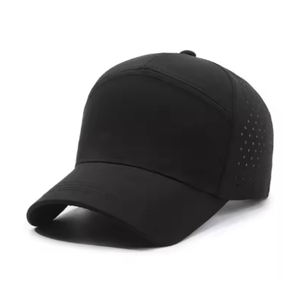 Sombrero de golf de 7 paneles personalizado OEM agujeros cortados con láser gorra deportiva de ala curva para uso informal al aire libre MOQ bajo rendimiento de playa de moda - Product Image 3