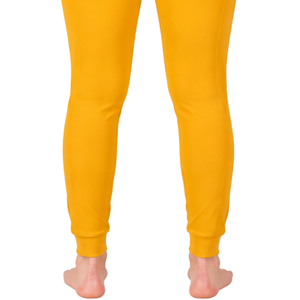 Pantalon d'équitation pour femme jaune doré, taille haute, extensible, avec passants de ceinture, pour la compétition et l'entraînement - Product Image 3