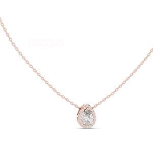 สร้อยคอเพชรทรงหยดน้ำ CVD ประดับด้วยวงแหวนเพชรสองชั้น ตัวเรือนทองคำขาว 18k ดีไซน์หรูหราสง่างาม - Product Image 3