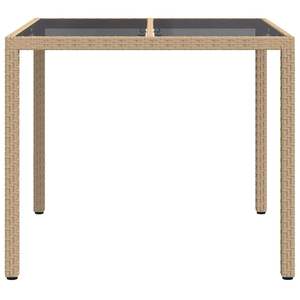 Mesa de Comedor de Jardín de Ratán Sintético Beige de 35.4'' x 35.4'' x 29.5'' para Exteriores - Product Image 3