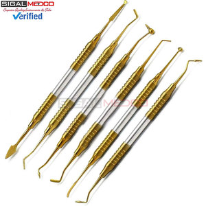 Kit de 6 spatules manuelles en acier inoxydable allemand pour composites dentaires, réutilisables, instruments médicaux pour le remplissage - Product Image 3