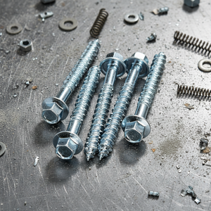 Tornillo de Rosca Gruesa para Madera con Cabeza Hexagonal Externa de Acero al Carbono de Alta Resistencia Clase 4, Métrico/Pulgadas, Chapado en Zinc Blanco/Amarillo PDC - Product Image 1