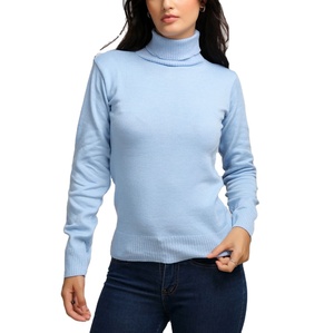 2025 femmes pull à col roulé épais chaud mode tricot pulls manches longues Simple BD fournisseur hiver grande taille motif - Product Image 2