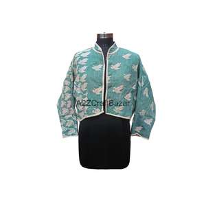 Veste réversible vintage indienne matelassée 100% coton Kantha faite à la main, printemps/automne/hiver, écologique, confortable et respirante - Product Image 2