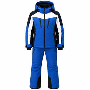 Ensemble veste et pantalon de ski imperméable pour homme, bleu, blanc, noir, tenue de snowboard d'hiver, coupe-vent, respirant, équipement thermique pour la neige - Product Image 1