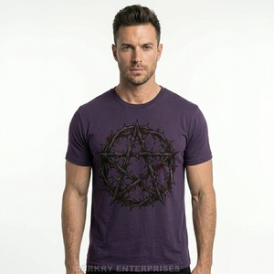 T-shirt noir pour homme en gros, imprimé code-barres sang, coton épais, streetwear, hip-hop, hauts pour hommes, service d'impression de logo personnalisé ODM - Product Image 2