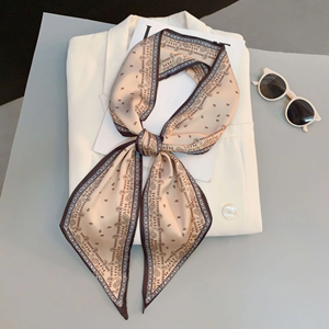 Fashion Print Hair Ribbon Bevel Silk Scarf Women <b>Neck</b> <b>Tie</b> Bag Scarfs Satin Silk Skinny Headscarves Ladies Foulard Floral Bands - Product Image 4