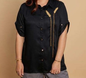 Women Classic Collared Shirt with Button Closure for Casual and Professional Looks Wrinkle Free Shirt Comfortable for Daily Wear - Product Image 3