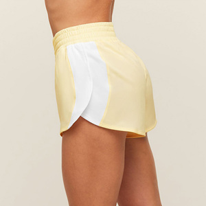 Shorts de sport taille basse sans couture pour femme, en nylon/spandex, motif uni, pour fitness, gym, entraînement, course à pied, yoga, 160g - Product Image 4