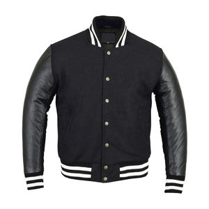 Best Selling High Street <b>Men</b> Custom Varsity <b>Jacket</b> Stand Collar Front Logo Wool Fabric Eco-Friendly Winter OEM Bulk Sale - Product Image 1