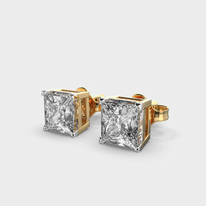 Boucles d'oreilles unisexes avec breloque couronne, taille brillant, plaqué or 14 carats, argent sterling 925, bijou cadeau classique - Product Image 2