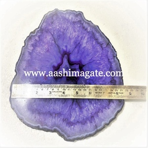 Purple <b>Agate</b> Stone Platter <b>Agate</b> Slices Wholesale Gemstone Slices with Rough Edge Crystals Healing Quartz Serving Platter - Product Image 3