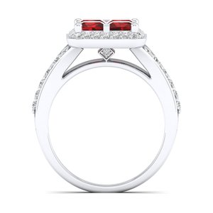 Bagues en argent sterling 925 avec pierres précieuses grenat et moissanite certifiées GRA, prix de gros REYES, bijoux fins pour femmes - Product Image 4